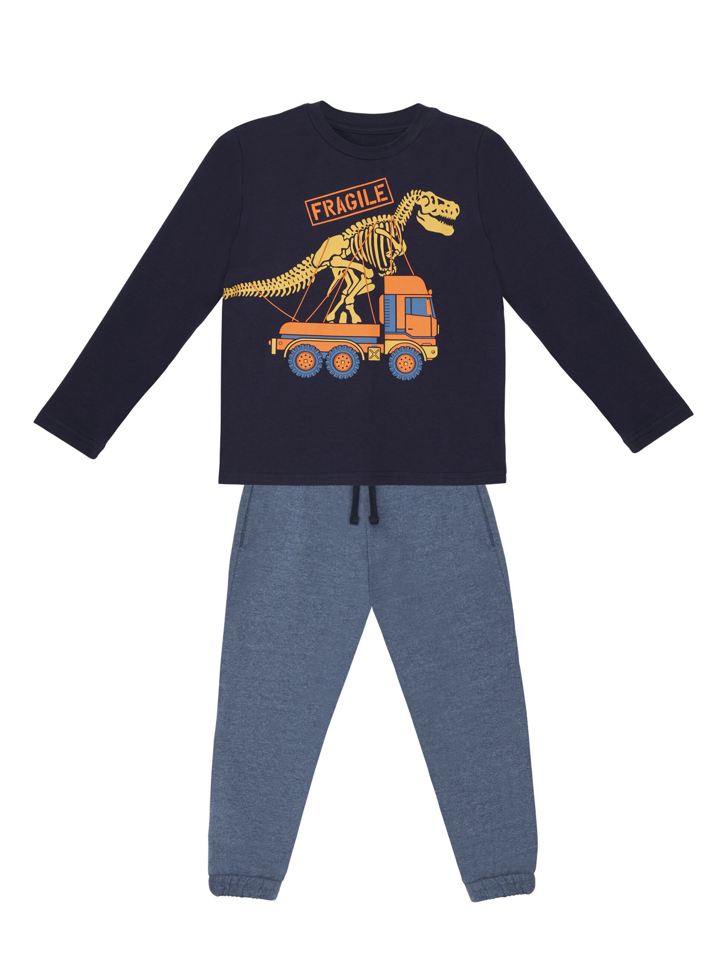 Denokids Set 'Fragile' in Blau: Vorderseite