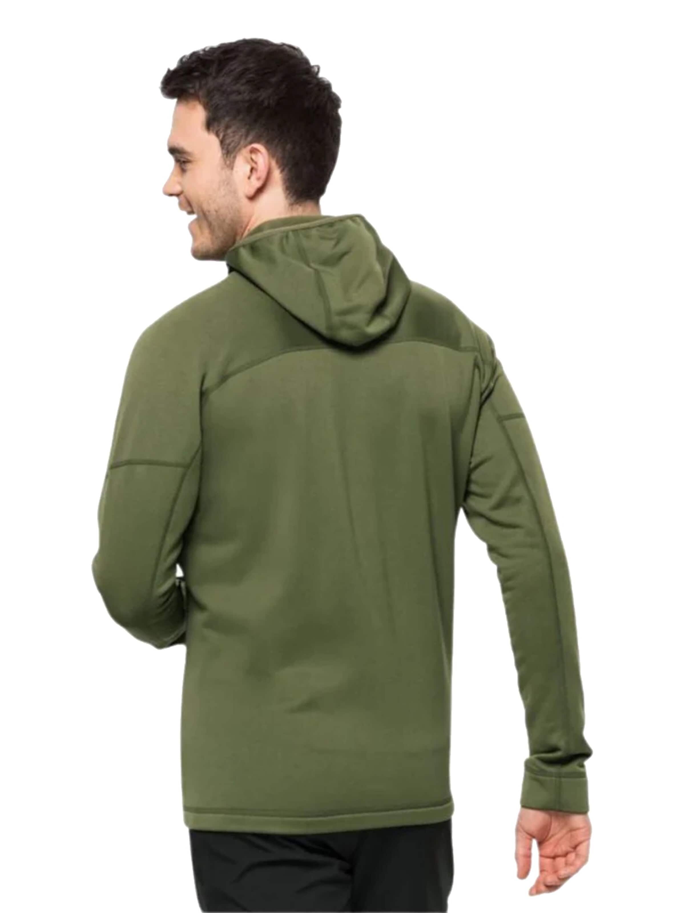 JACK WOLFSKIN Fleece jas 'Jack Wolfskin Hirschberg Hooded FZ M' in Groen