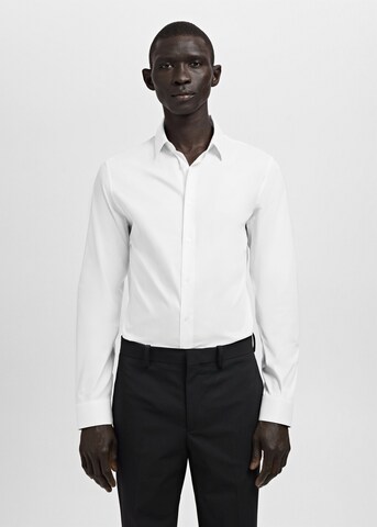 MANGO MAN Slim fit Business Shirt 'Emotion' in White: front