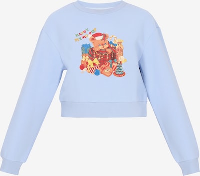 MYMO Sweatshirt 'Pop' in hellblau / karamell / grün / rot, Produktansicht
