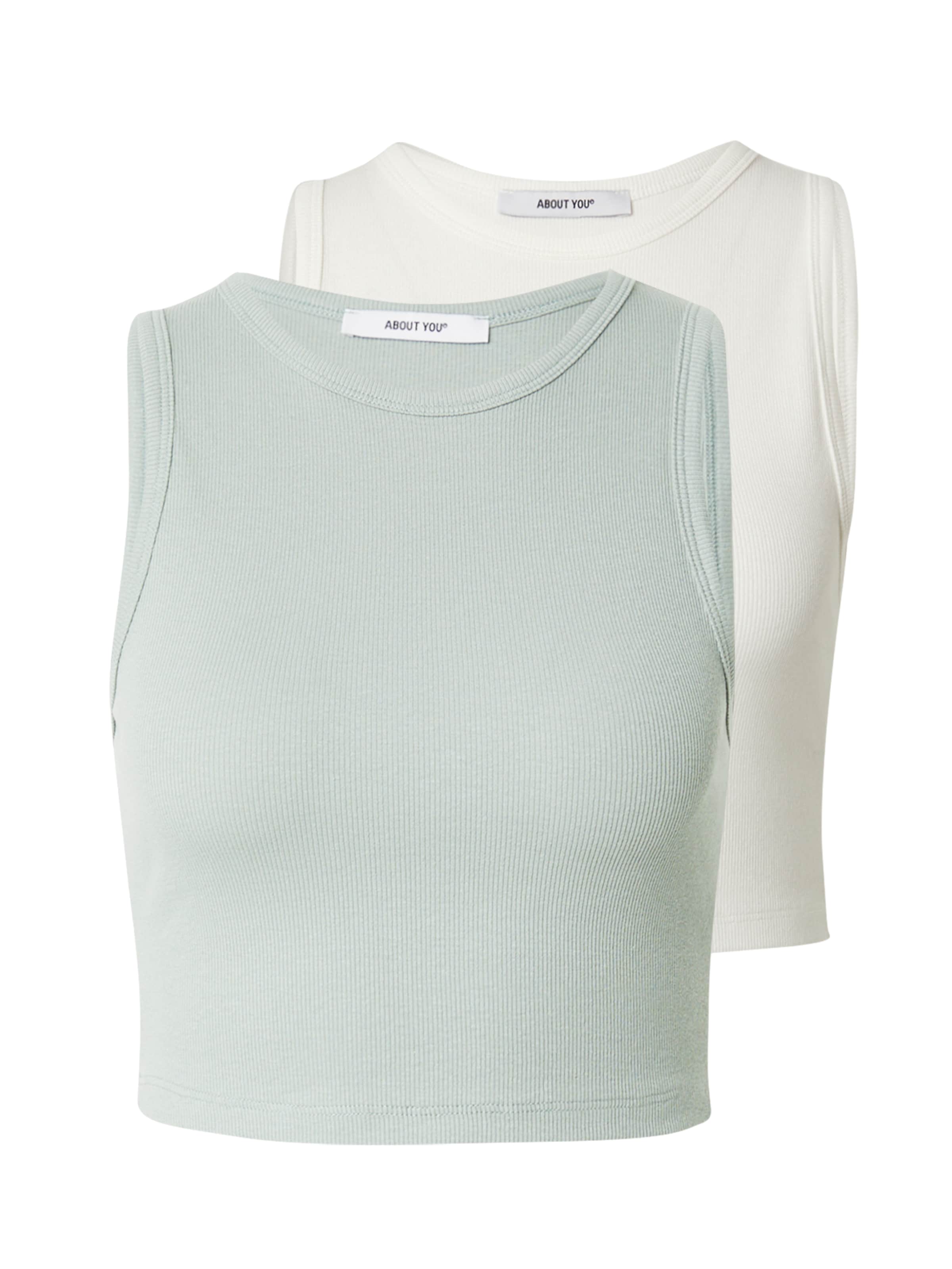 ABOUT YOU Topiņš 'Dita', krāsa - zaļš / balts, Preces skats