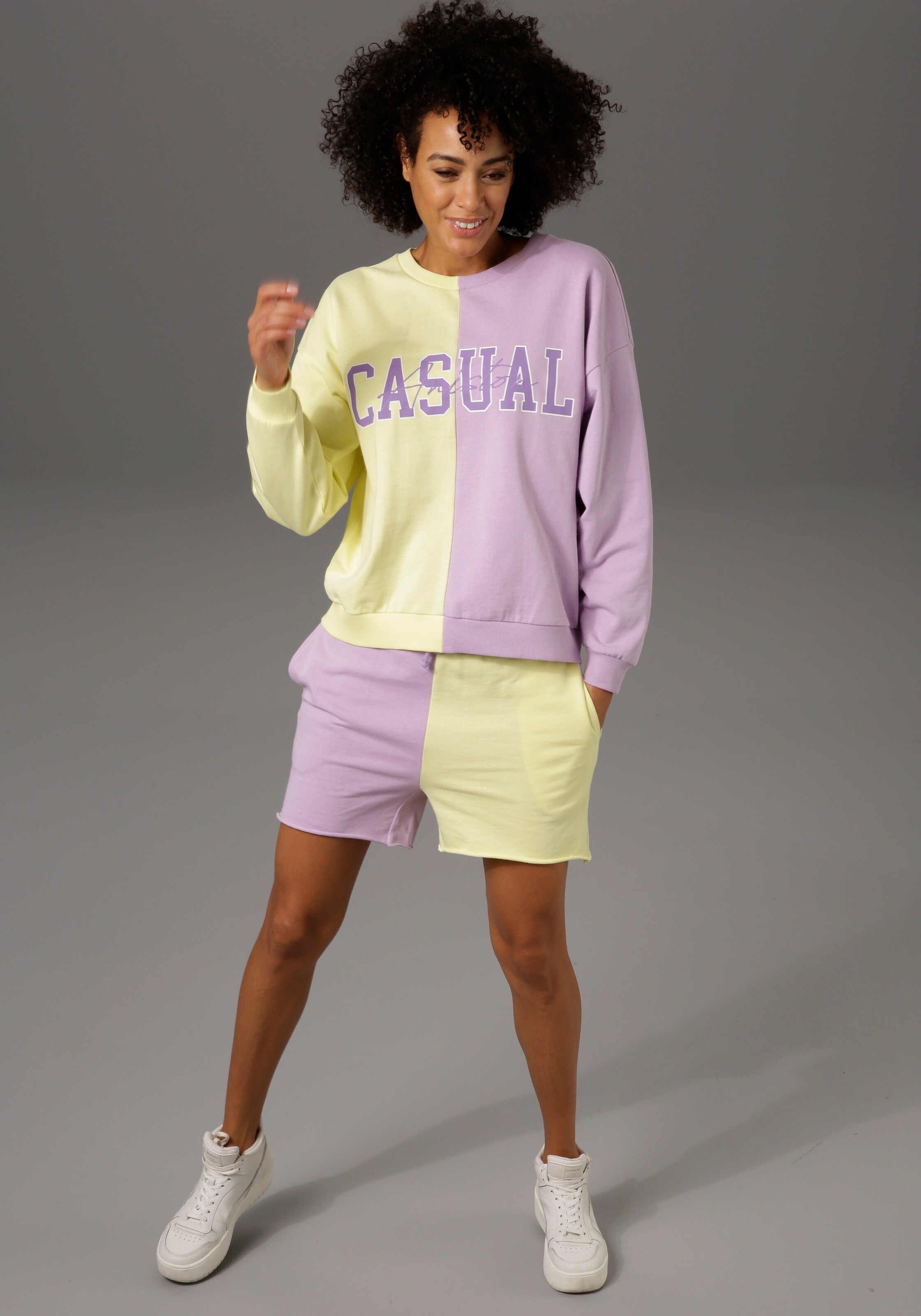 Frauen Große Größen Aniston CASUAL Hose in Hellgelb - LR66965 Frauen Große Größen Aniston CASUAL Hose in Hellgelb - LR66965