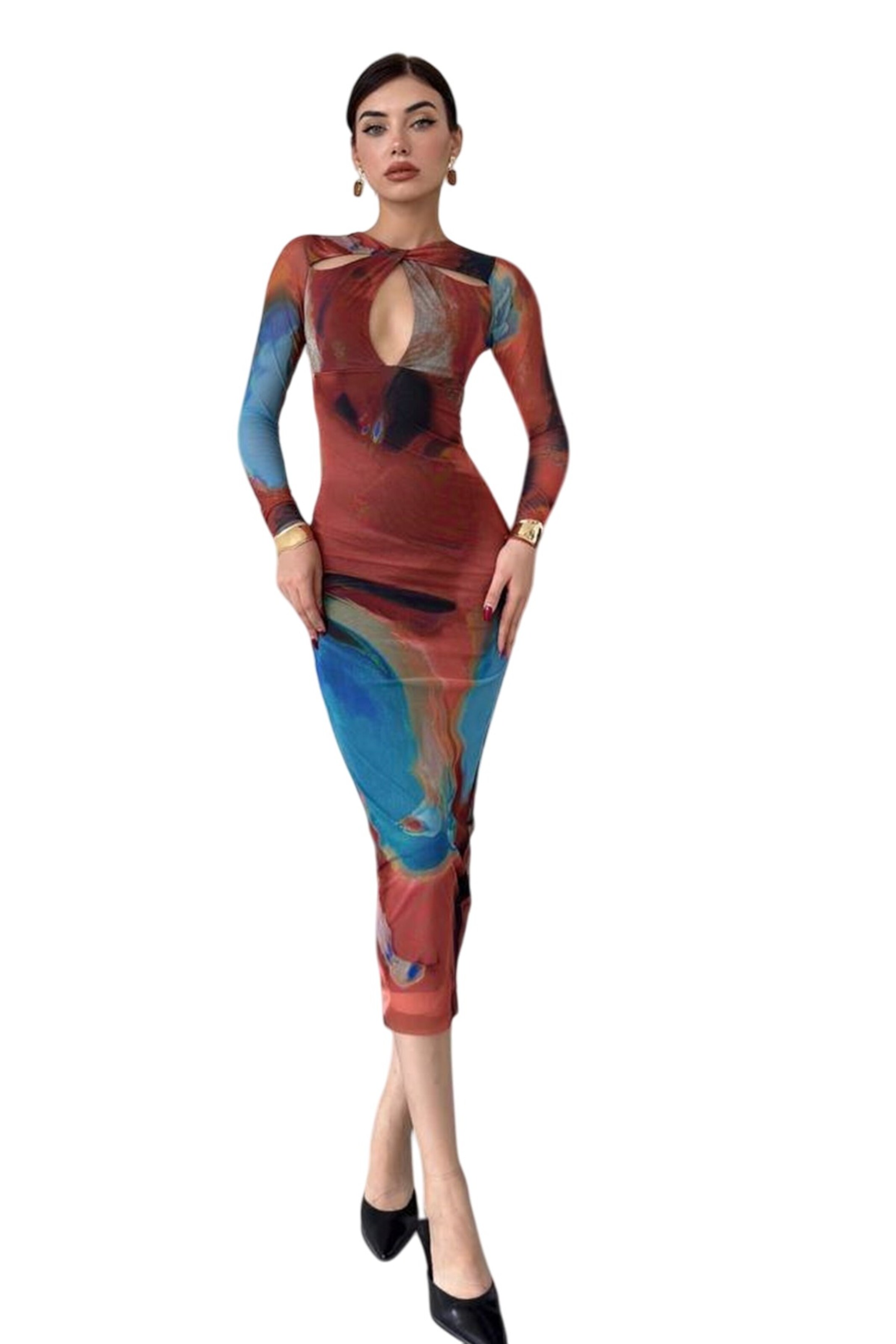 WOMAN VISION Kleid in Braun: Vorderseite