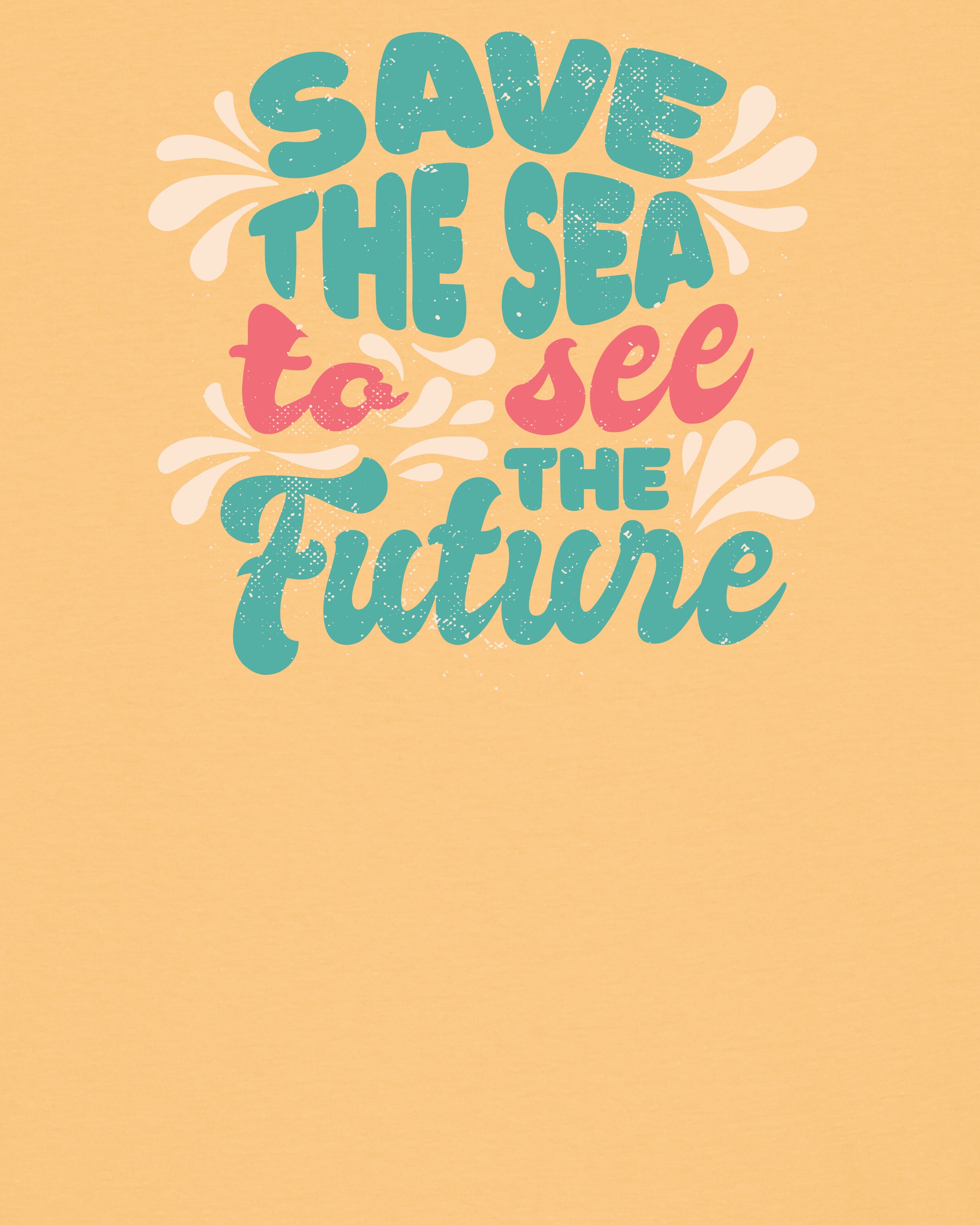 Watapparel Shirt ' Save the sea ' in Geel