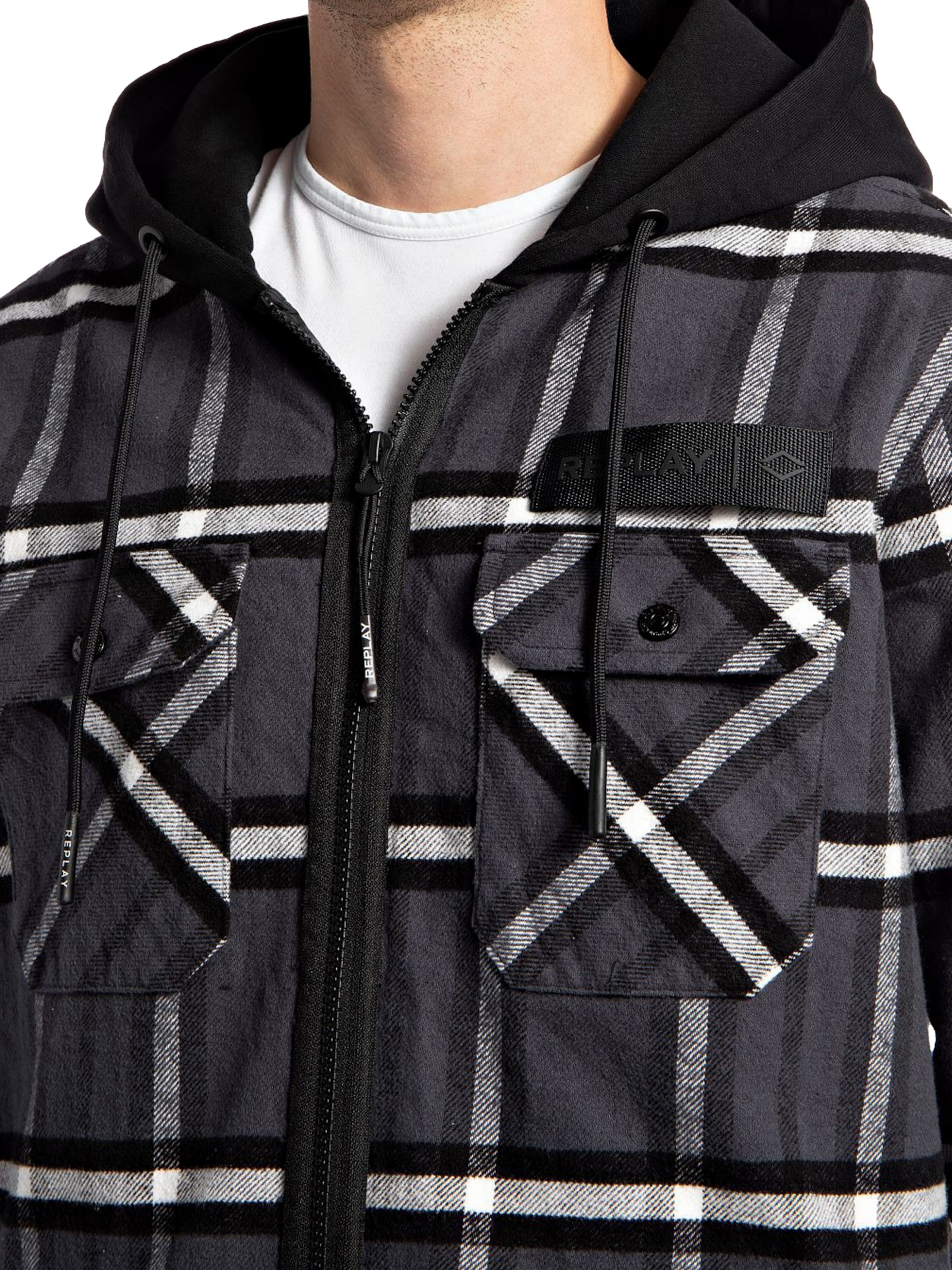 REPLAY Regular fit Overhemd in Zwart
