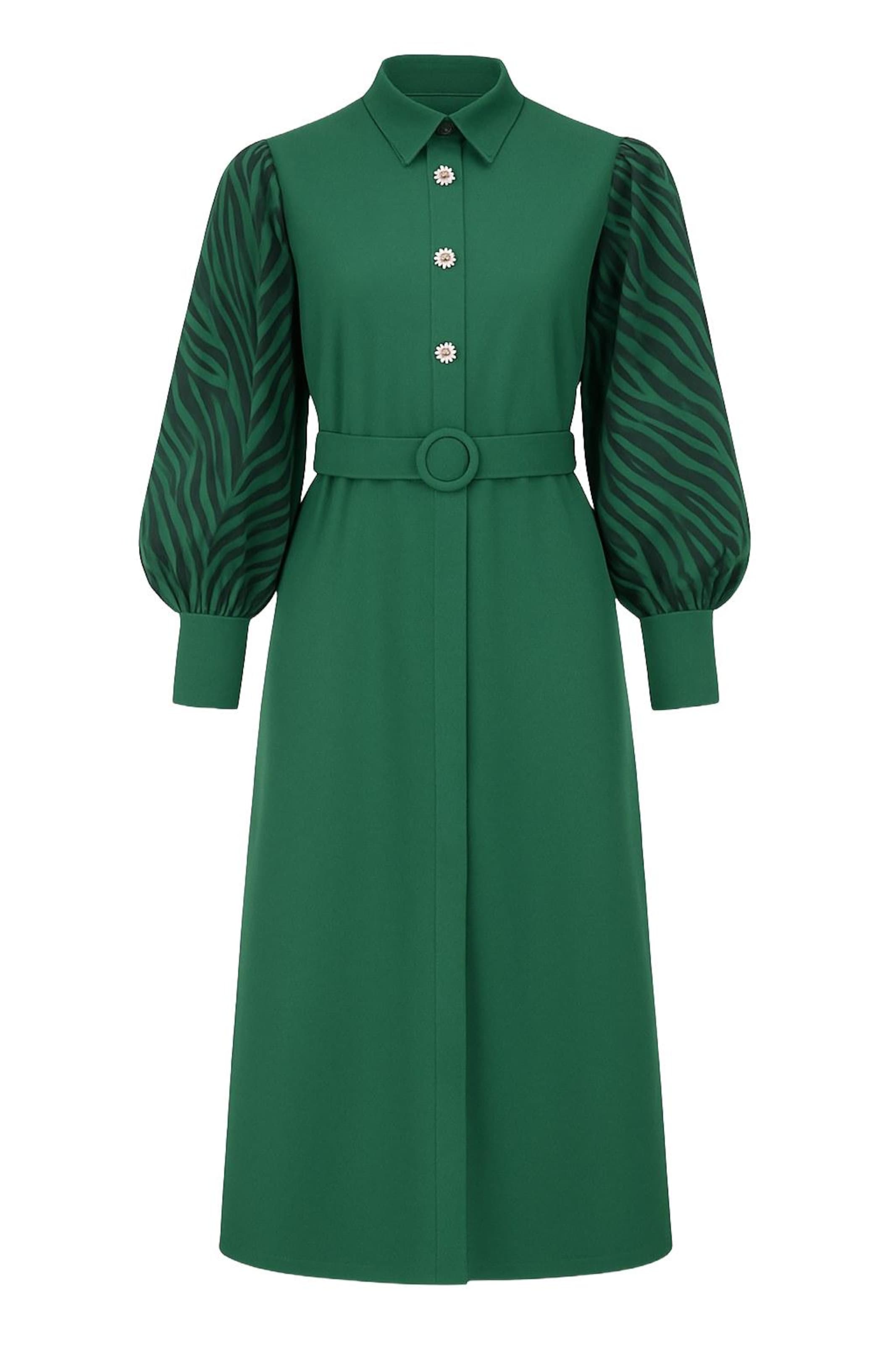 MODAMIHRAM Shirt Dress in Fir / Black, Item view