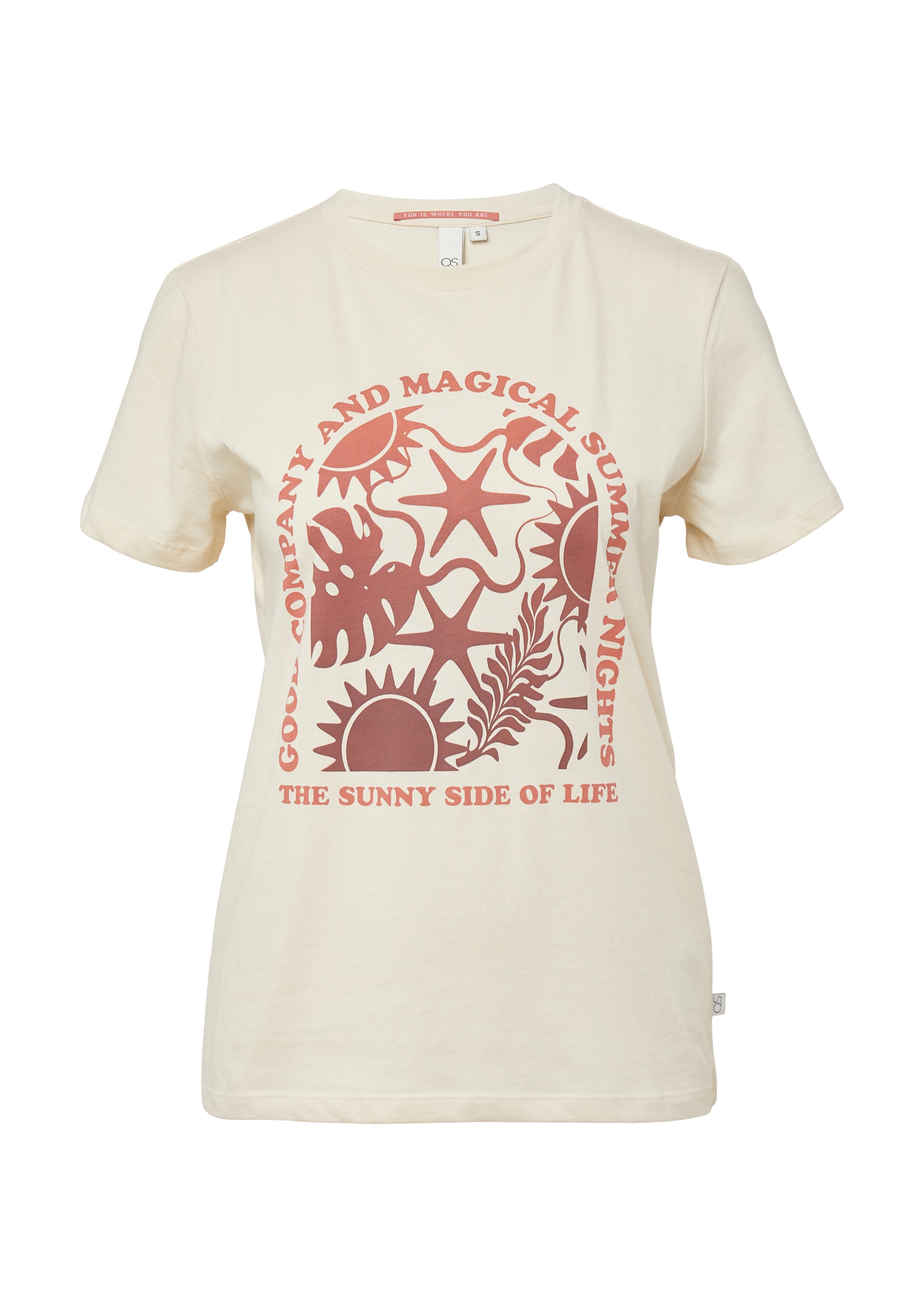 QS Shirt in Beige: Vorderseite