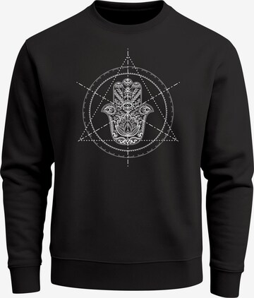 Neverless Sweatshirt 'Hamsa Hand' in Schwarz: Vorderseite