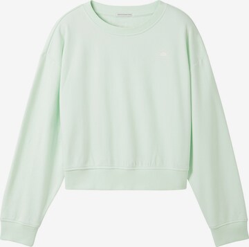 Sweat-shirt TOM TAILOR en vert : devant