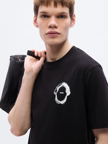 HUGO Тениска 'Nofishix' в черно