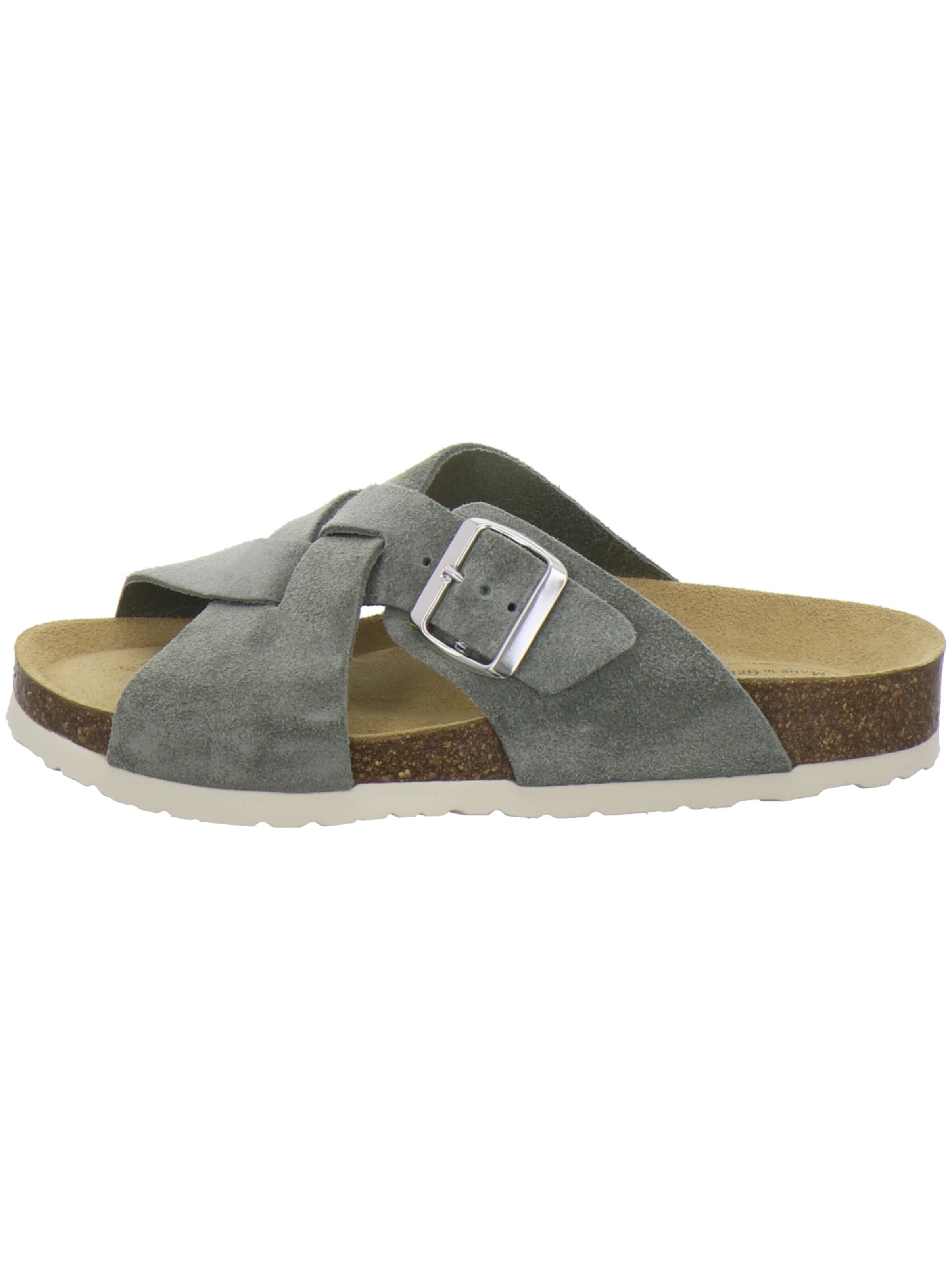 AFS-Schuhe - Zapatos abiertos 'Pantoletten Damen Kreuzbandage olive' en verde