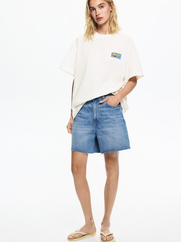 Pull&Bear Tričko 'BRAZIL' - Biela