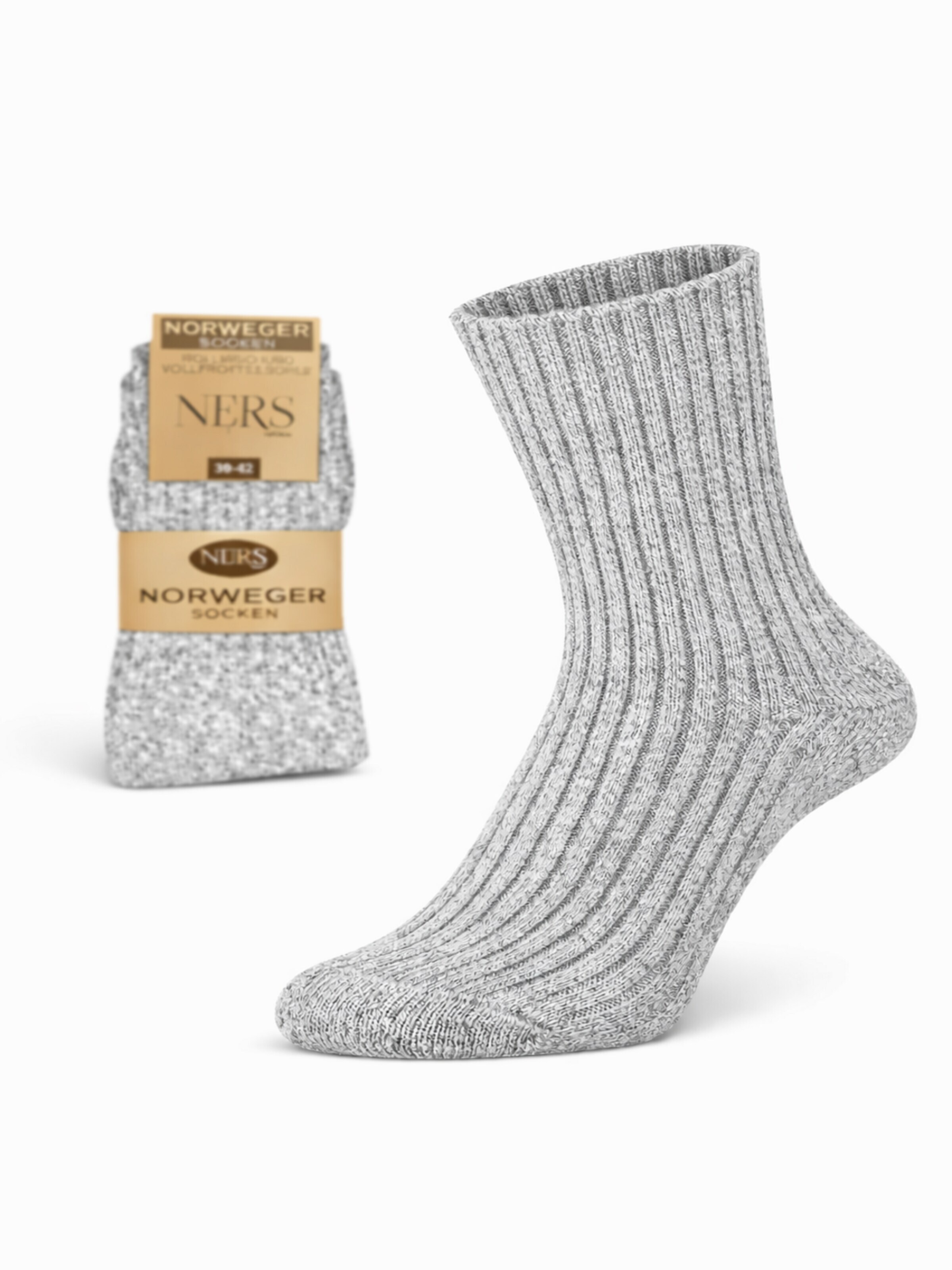NERS Socken 'Wool Nordic'‌‌‌‌‌‌‌‌‌ in Grau: Vorderseite