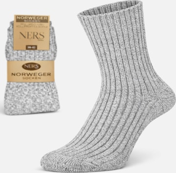 NERS Socken 'Wool Nordic' in Grau: Vorderseite
