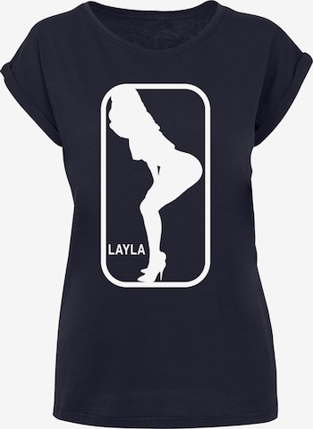 Merchcode Shirt 'Layla Dance' in Blauw: voorkant