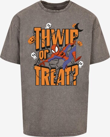 ABSOLUTE CULT Shirt ' Marvel - Spider-Man Thwip Or Treat ' in Grey: front