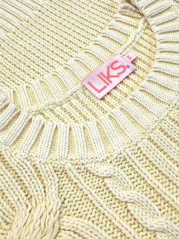 LIKS. Munich Sweter 'Strickpullover aus Zopfmuster mit Stickerei aus Baumwolle - DoroC' w kolorze żółty