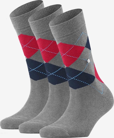 BURLINGTON Socken 'Queen' in blau / grau / graumeliert / rot, Produktansicht
