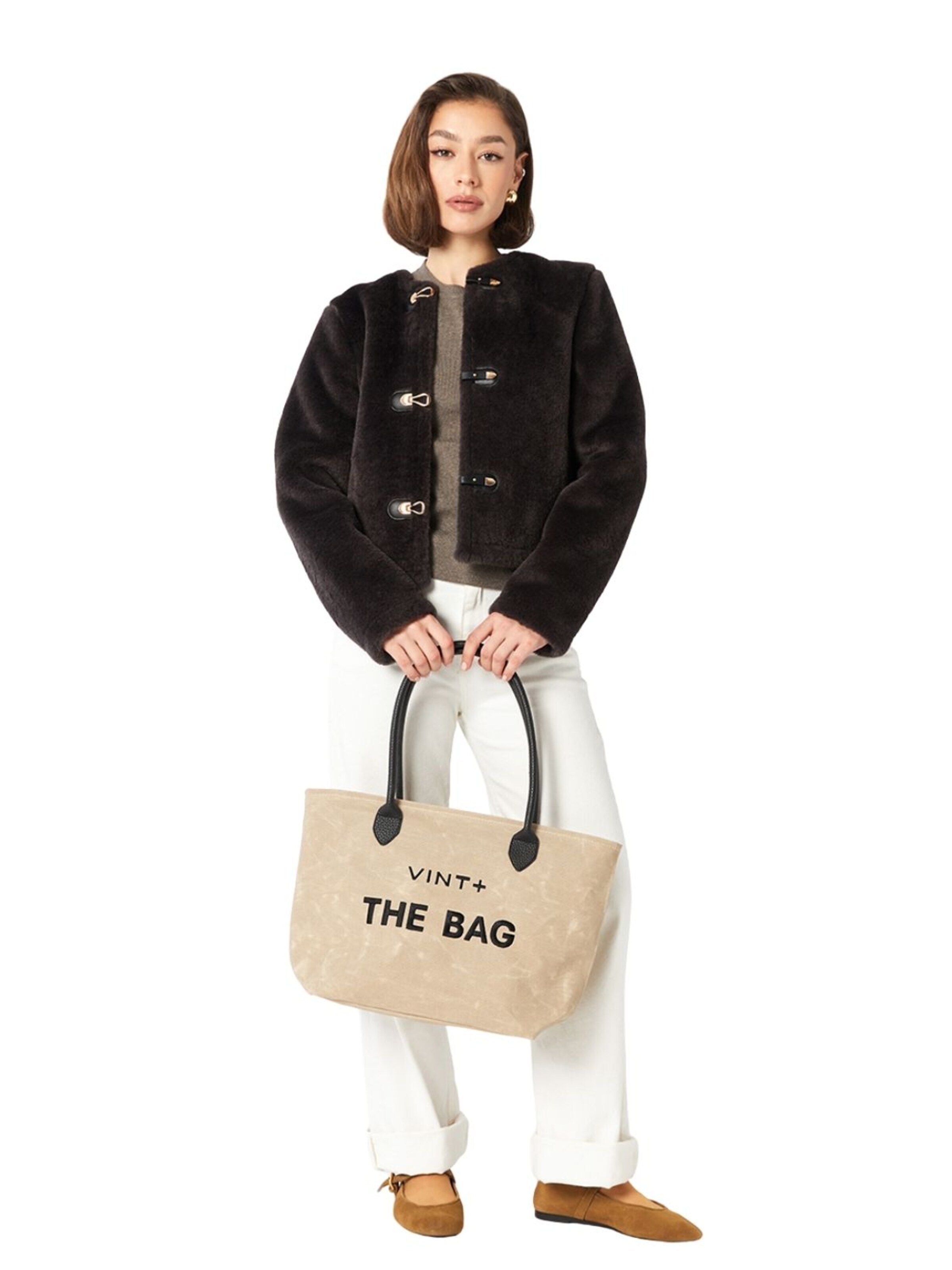 VINT+ - Bolso de mano 'Fine Bag Big' en beige