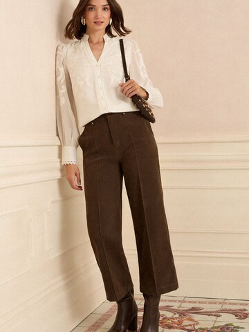 Wide leg Pantaloni cu dungă de la love & roses pe maro