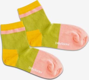 DillySocks Ponožky 'Low Yard' – zelená: přední strana