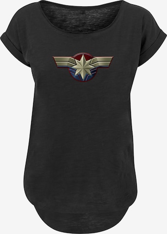 Maglietta 'Captain Marvel Chest Emblem' di F4NT4STIC in nero: frontale