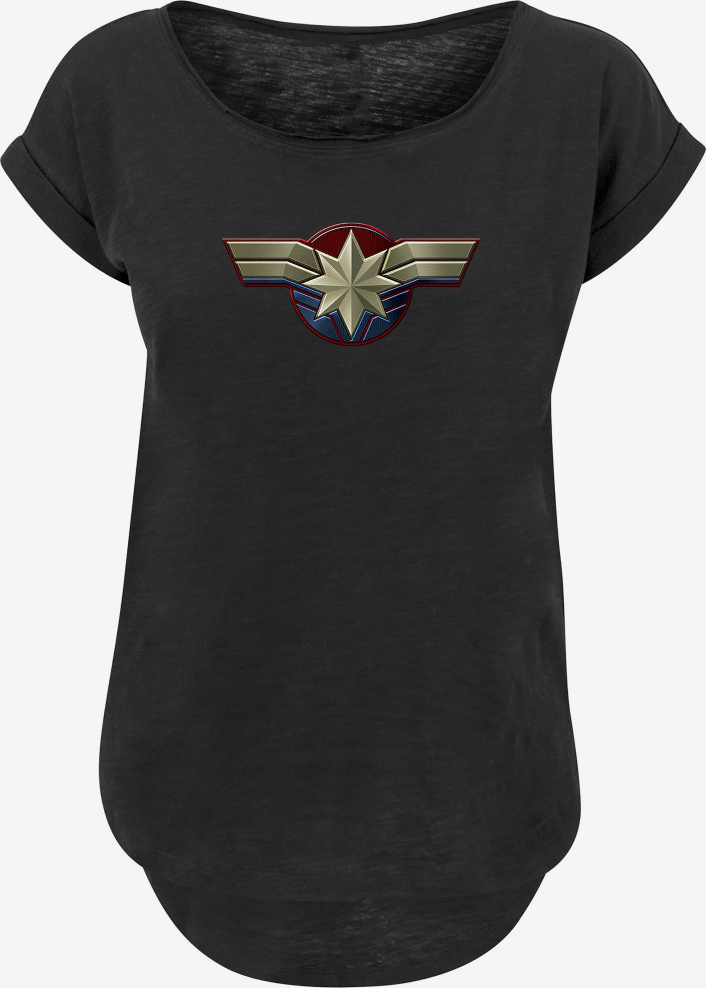 F4NT4STIC Shirt 'Captain Marvel Chest Emblem' in Black | ABOUT YOU