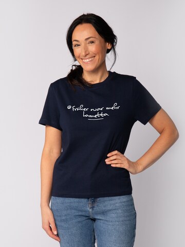 T-shirt 'Früher War Mehr Lametta' Watapparel en bleu : devant