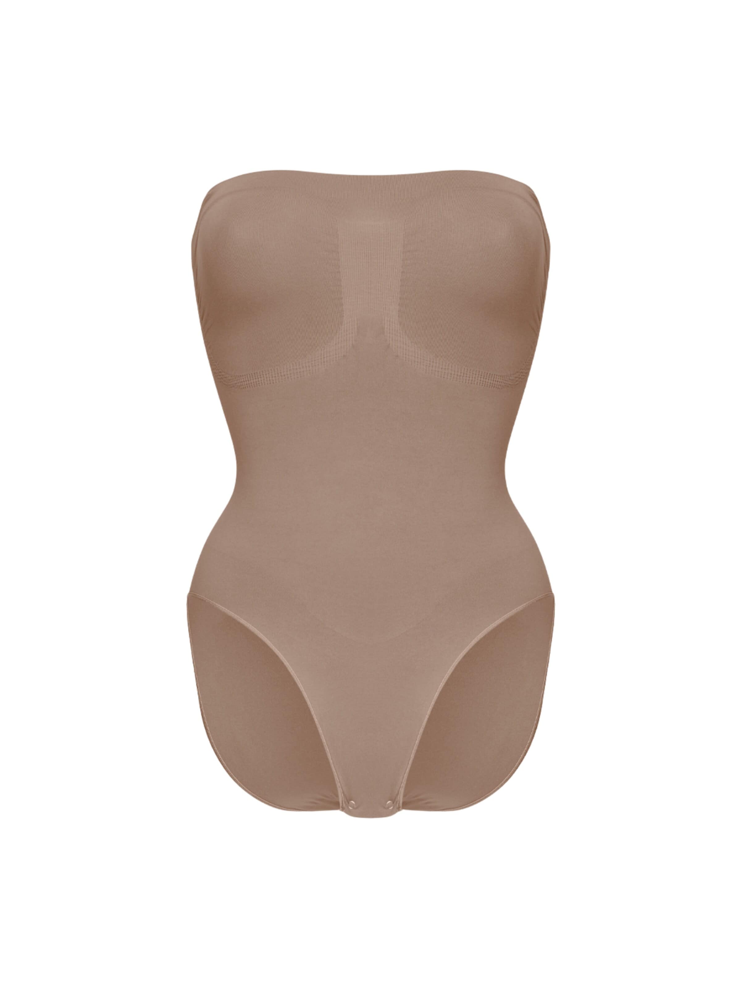 cfab (formerly creamy fabrics) Shapingbody 'Trägerloser Bodysuit Sculpting Shapewear mit Slip' i brun: framsida