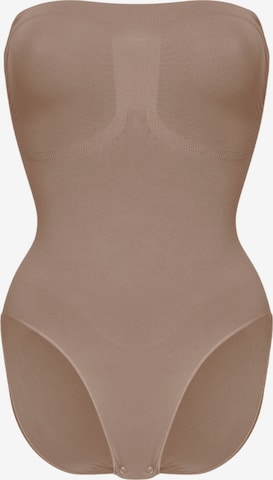 cfab (formerly creamy fabrics) Shapingbody 'Trägerloser Bodysuit Sculpting Shapewear mit Slip' i brun: framsida