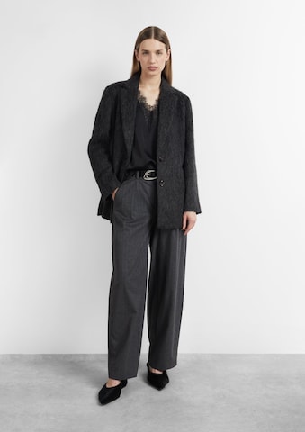 Barrel Pantalon à pince COMMA en gris : devant