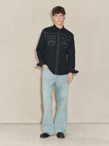 Next Regular fit Button Up Shirt in Black
