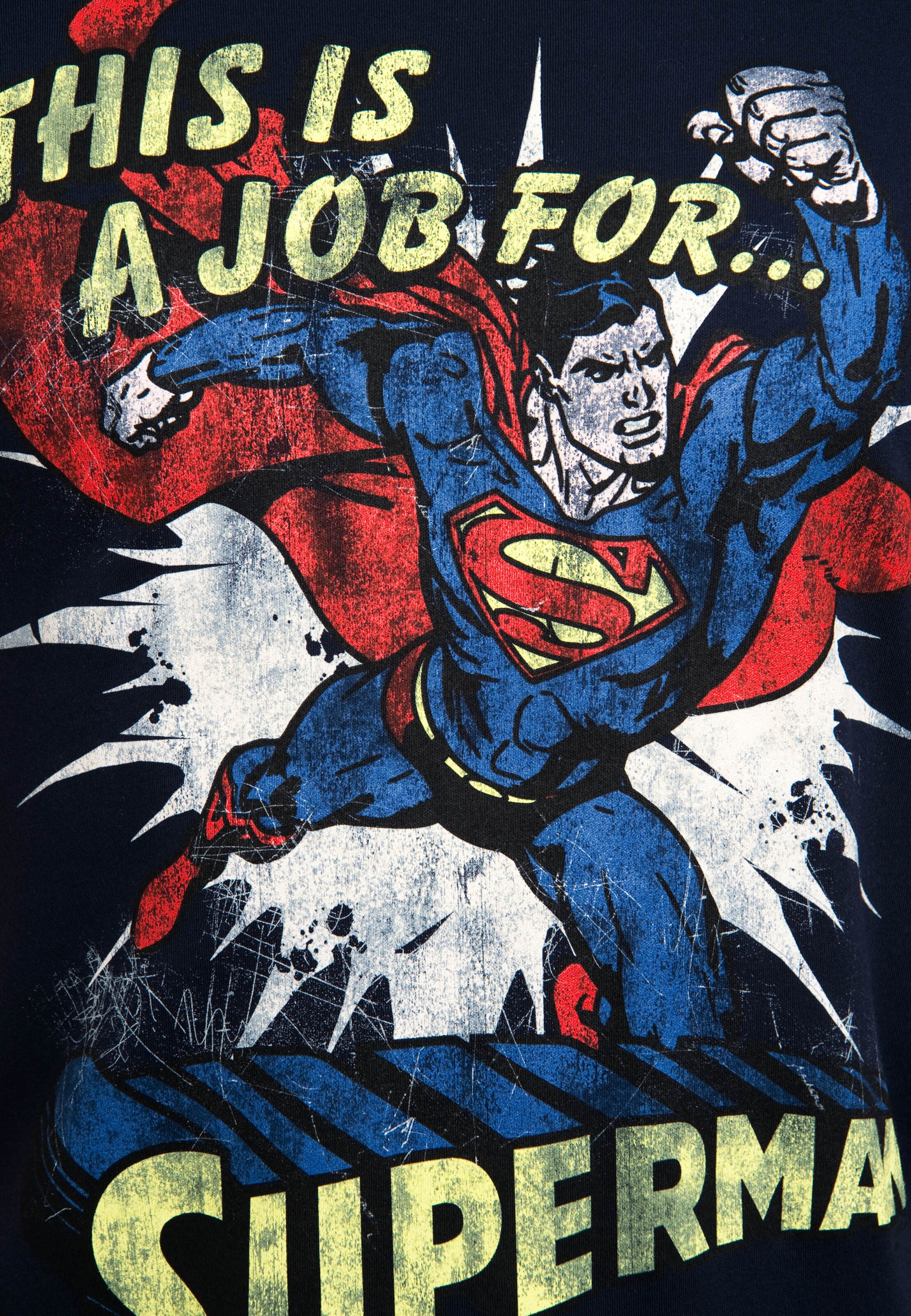 Männer Shirts LOGOSHIRT T-Shirt mit coolem 'Superman'-Print in Blau - EM80188