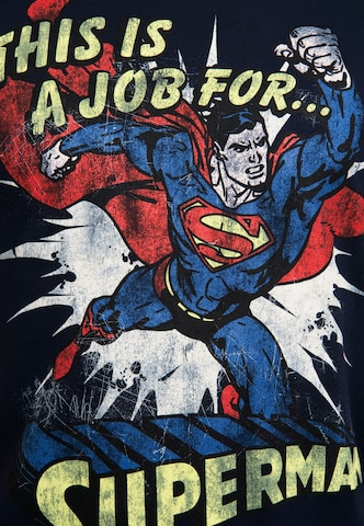 LOGOSHIRT T-Shirt mit coolem 'Superman'-Print in Blau