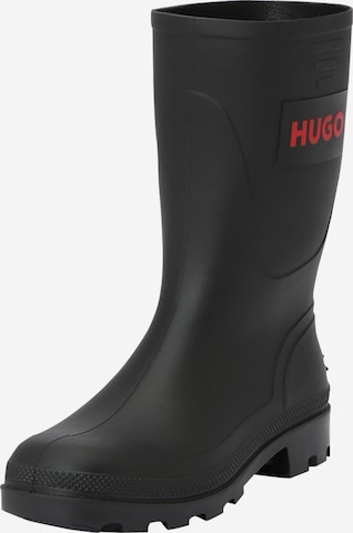 HUGO Red Rubber boot 'Kirby' in Black: front