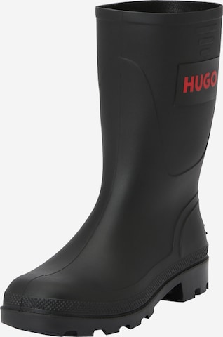 HUGO Red - Bota de borracha 'Kirby' em preto: frente