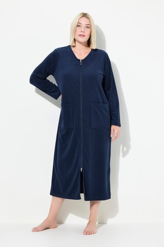 Ulla Popken Badjas lang  in Blauw: voorkant
