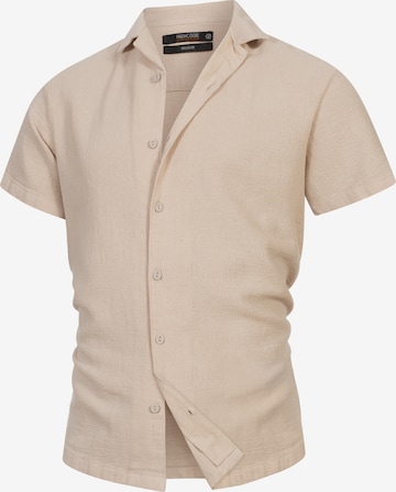 INDICODE JEANS Button Up Shirt 'Cosby' in Beige: front