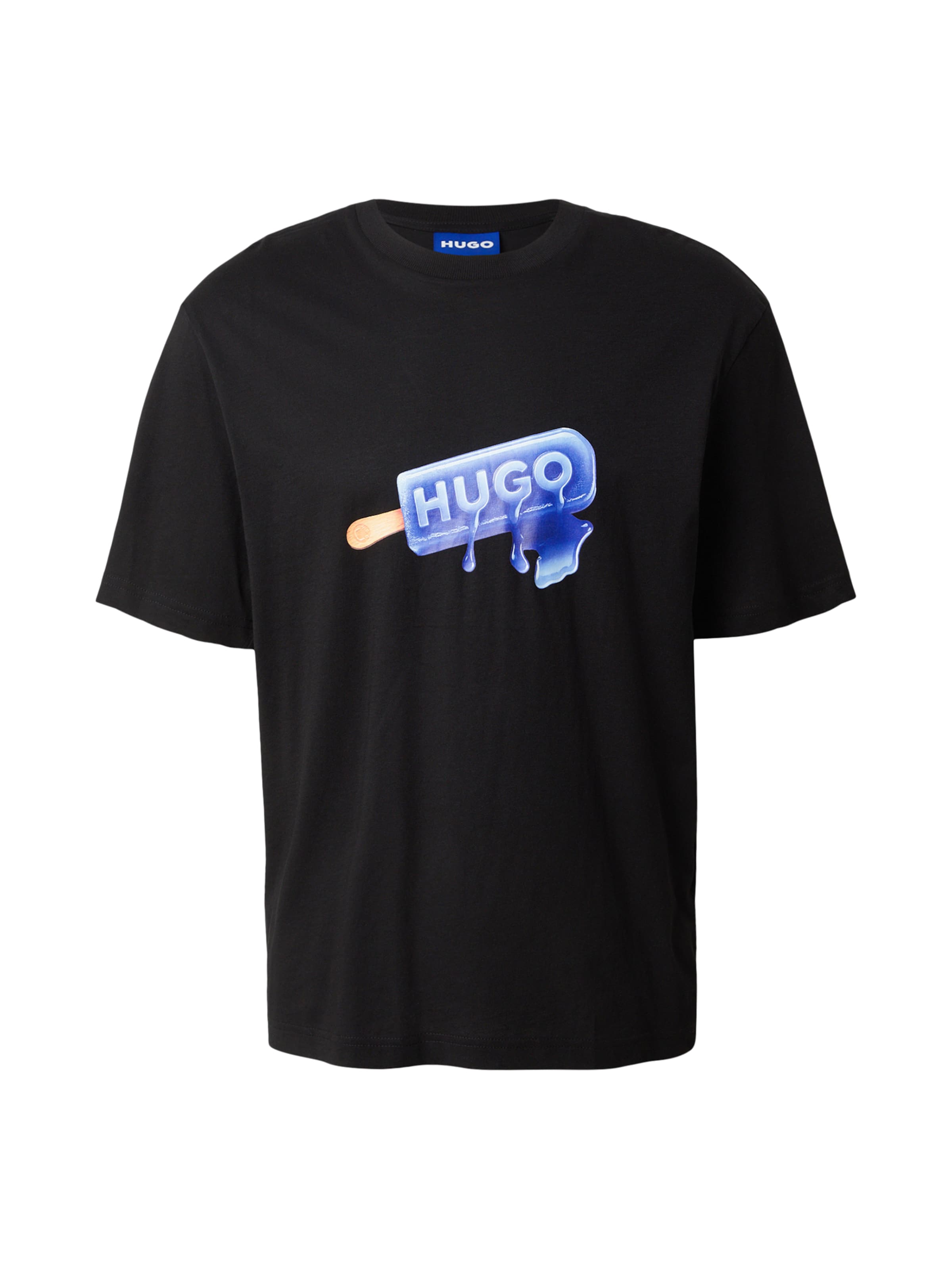 HUGO Shirt 'Noglasy' in Zwart: voorkant