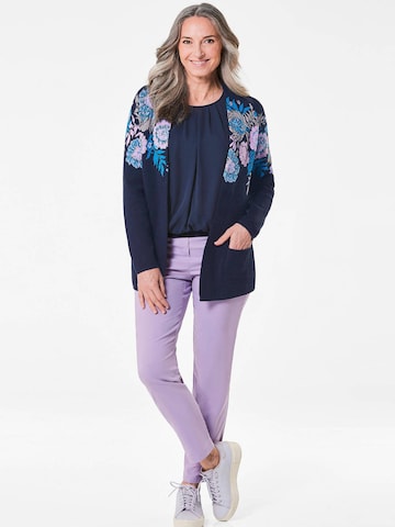 Goldner Strickjacke in Blau