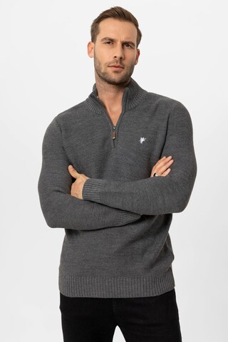 DENIM CULTURE Sweater ' DIEGO ' in Grey: front