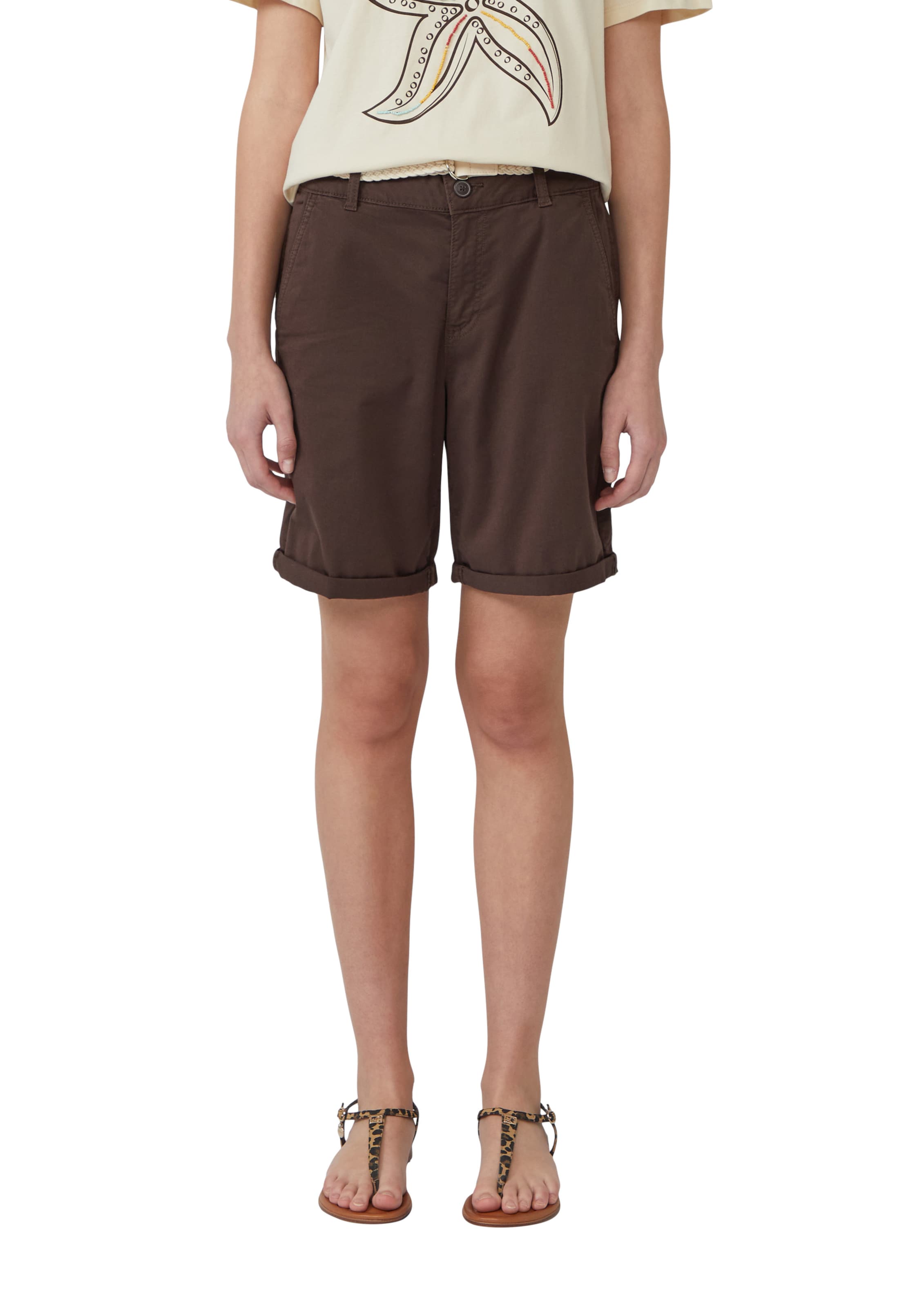 Regular Pantalon chino s.Oliver en marron : devant
