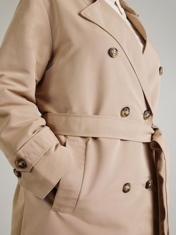 Vero Moda Curve Between-Seasons Coat 'VMCCHLOE' in Beige