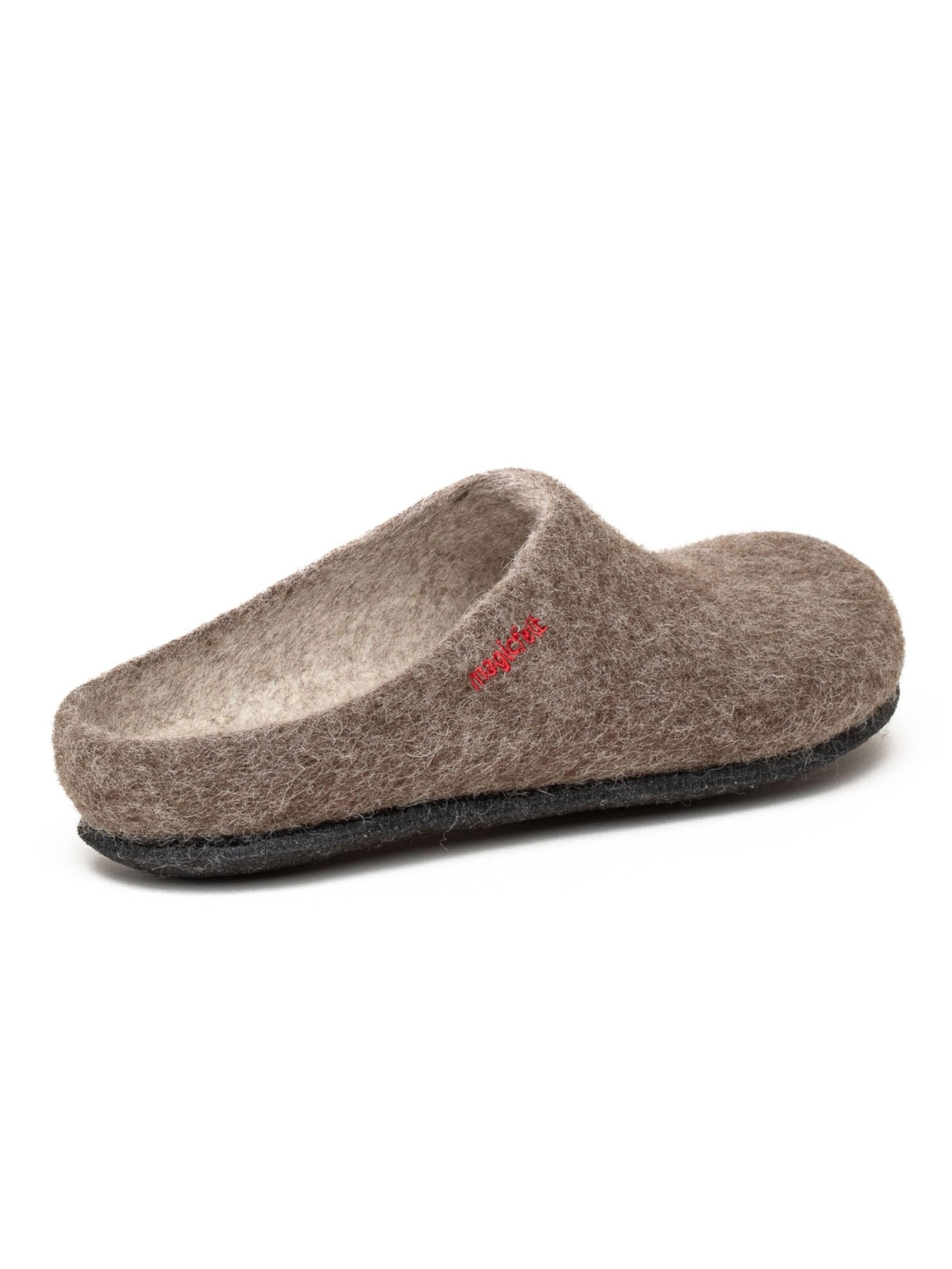 MagicFelt Slippers 'Filzpantoffel Magicfelt 709' in Brown: front