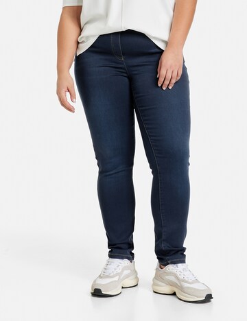 SAMOON Slimfit Jeggings in Blauw: voorkant