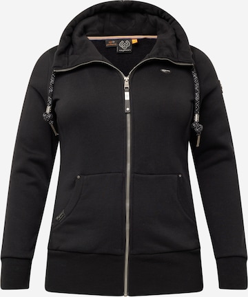 Ragwear Plus Zip-Up Hoodie 'NESKA' in Black: front