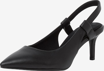 s.Oliver Дамски обувки на ток с отворена пета в черно: отпред