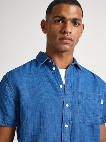 Pepe Jeans Regular fit Button Up Shirt ' BAKER ' in Blue
