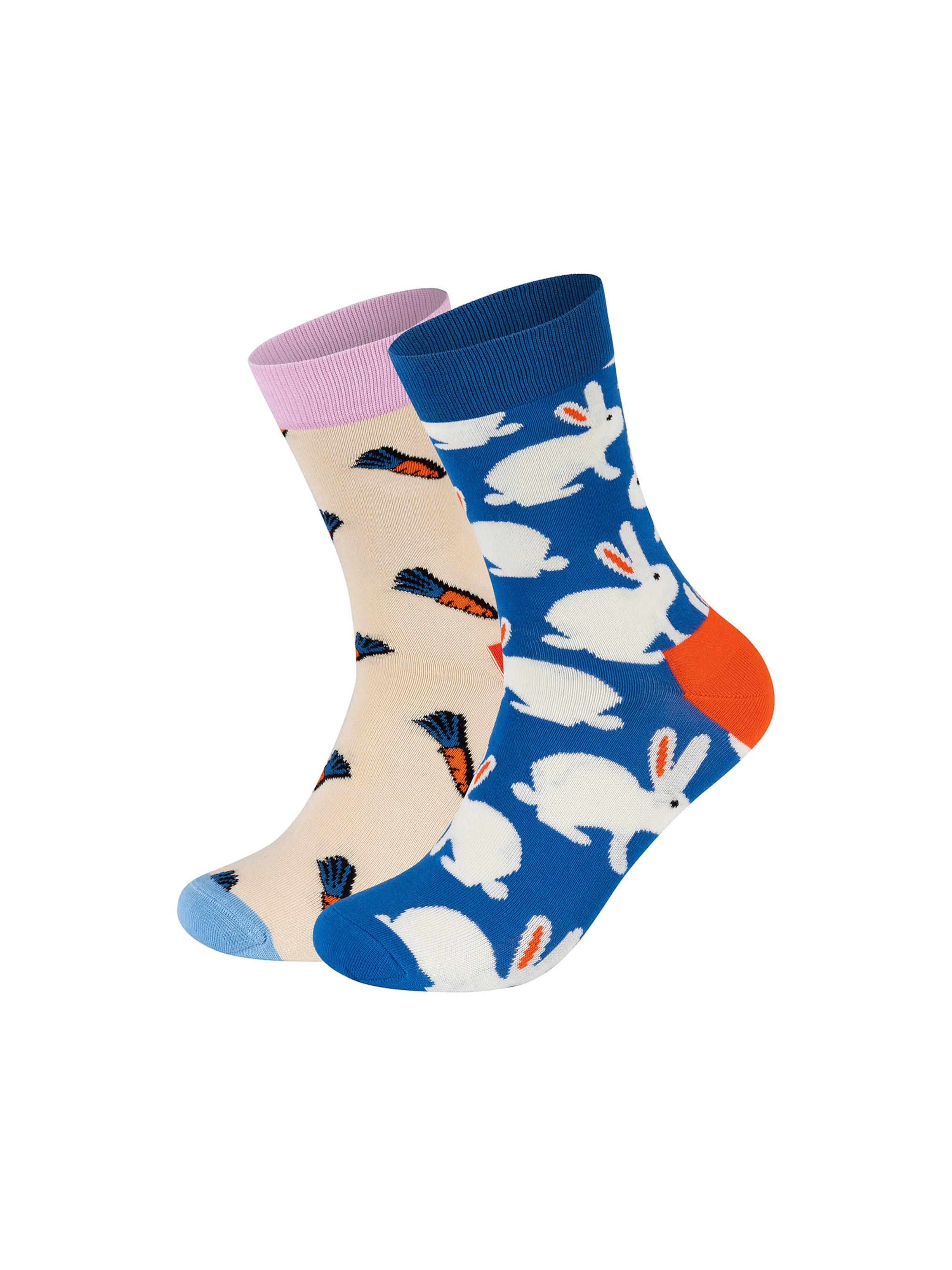 Happy Socks Socken 'Bunny-Carrots' in Beige: Vorderseite