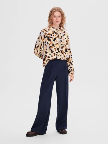 SELECTED Wide leg Trousers with creases in Blue